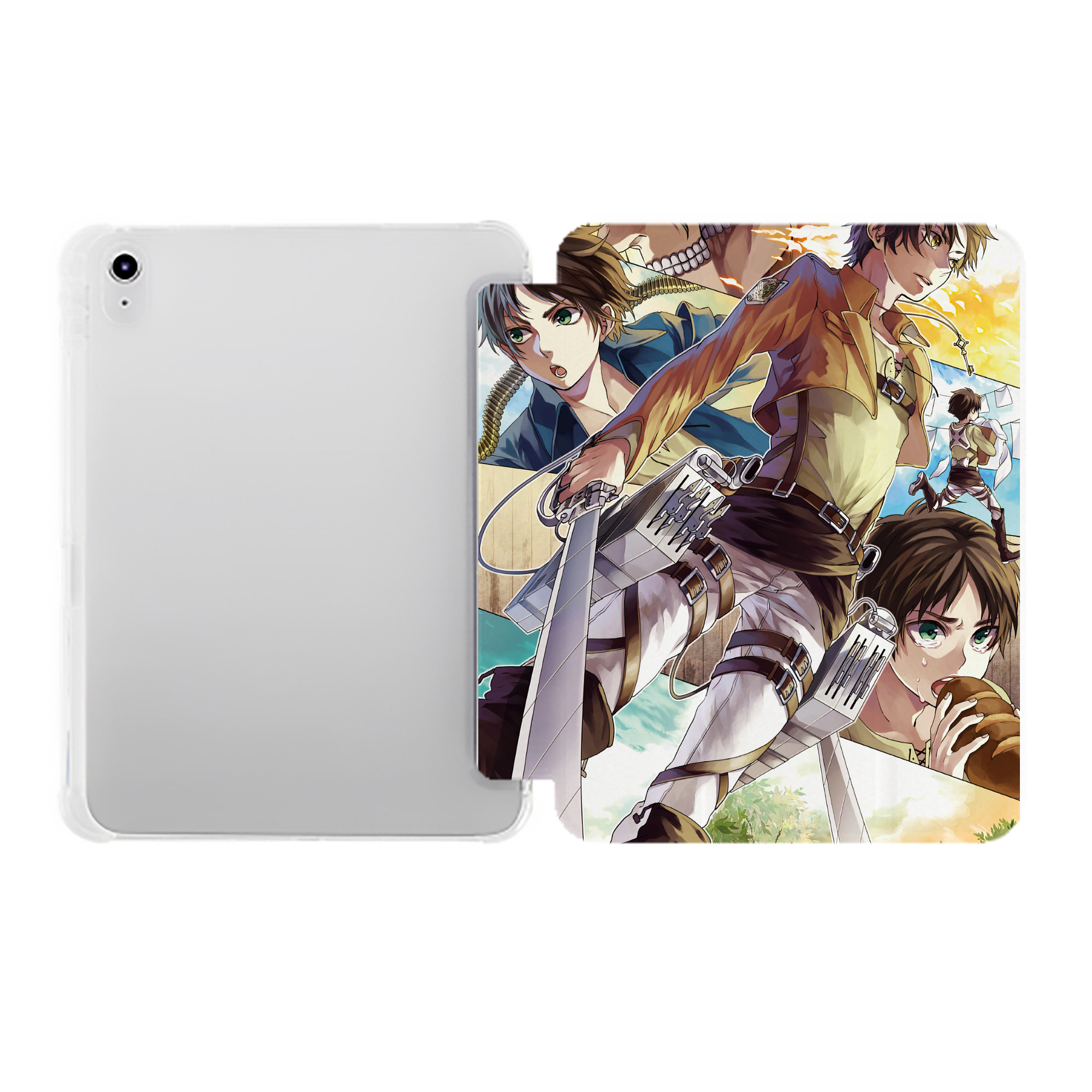 （画像用） 進撃の巨人 Attack on Titan IPad ケース ペン収納付き 三つ折りスタンド PUレザー×シリコン 対応機種9.5/10.5/10.9インチ